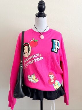 Disney 100th year anniversary pink pullover sweater Disney princesses
